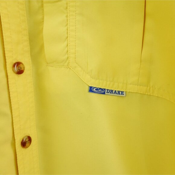 Drake Waterfowl Systems Vented Fishing Shirt Yellow Short Sleeve Size Medium - Picture 3 of 13